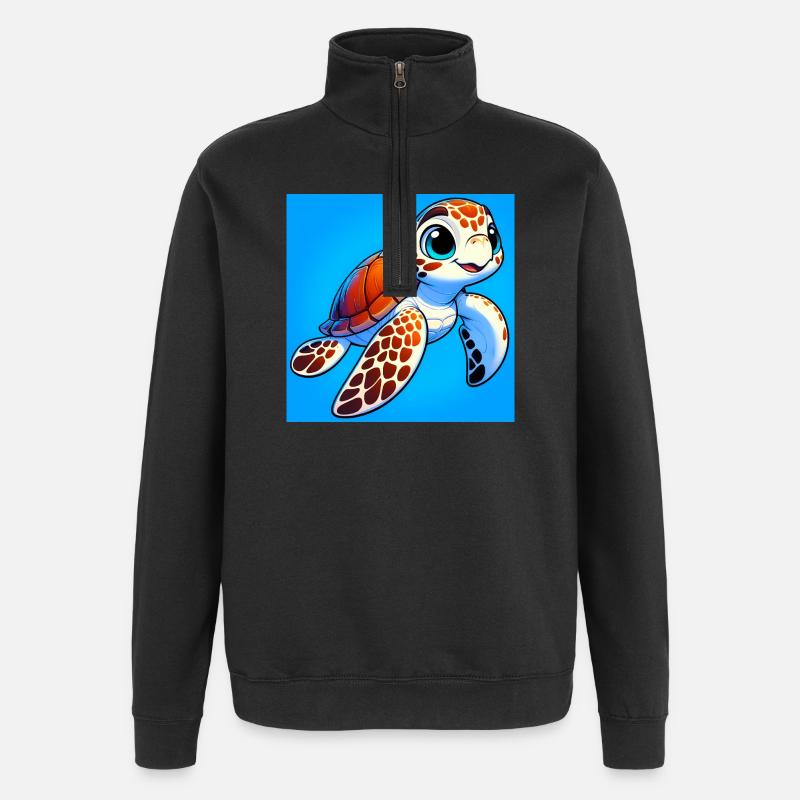 Schildkröte - Quarter-Zip-Sweatshirt - Schwarz