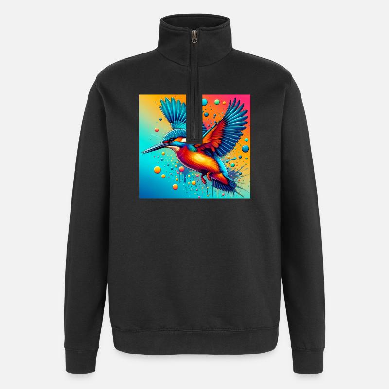 martin-pêcheur - Sweat à zip 1/4 - noir