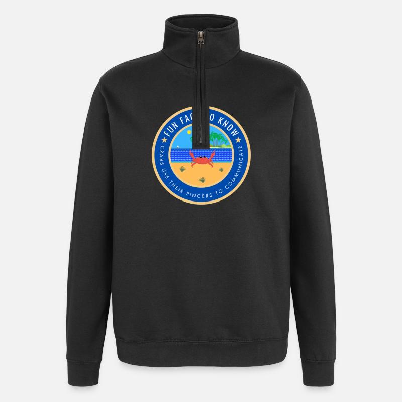 Crab Fun Fact - Quarter-Zip Sweatshirt - black