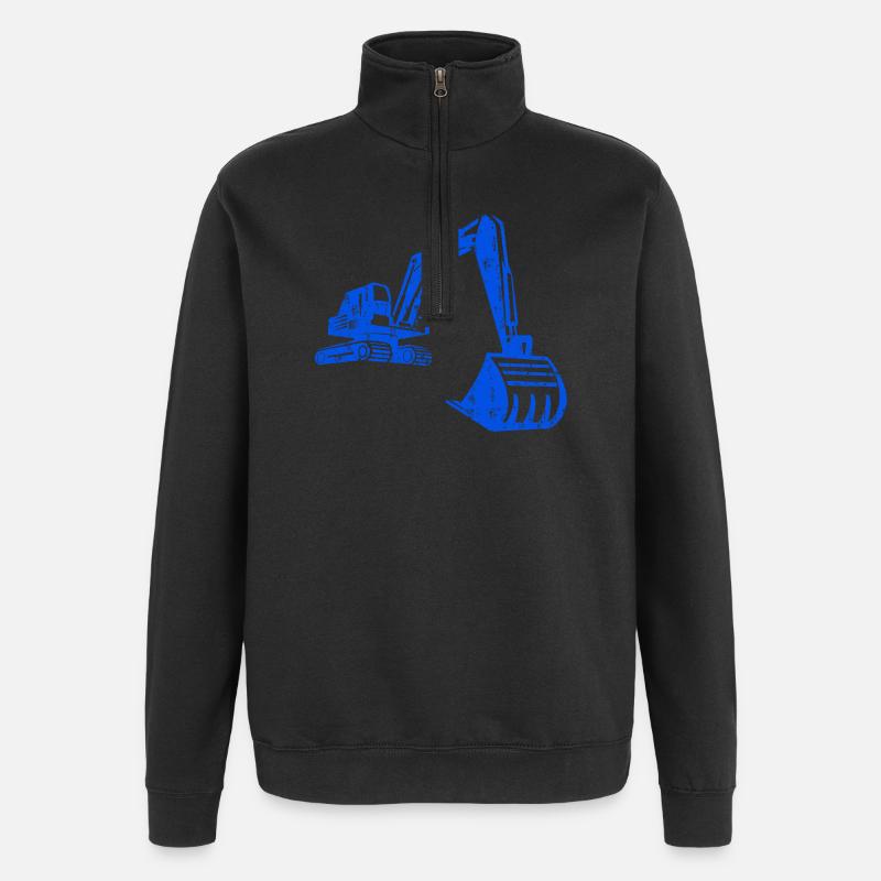 Bagger Silhouette Bauarbeiter Grunge Design - Quarter-Zip-Sweatshirt - Schwarz