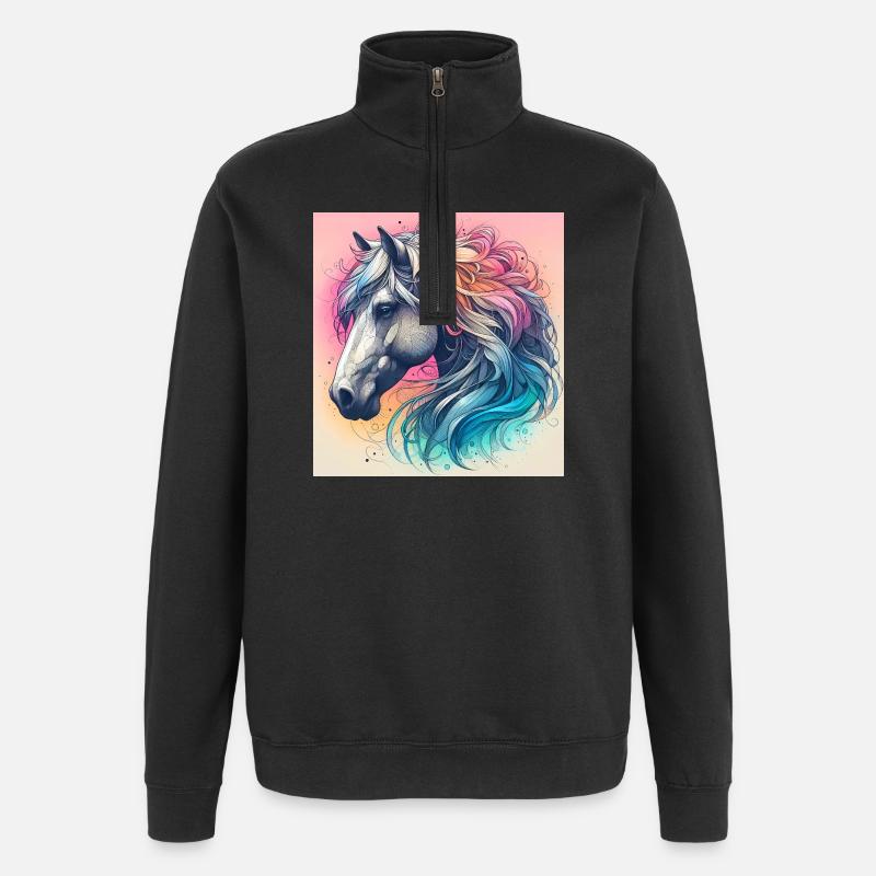 cheval - Sweat à zip 1/4 - noir