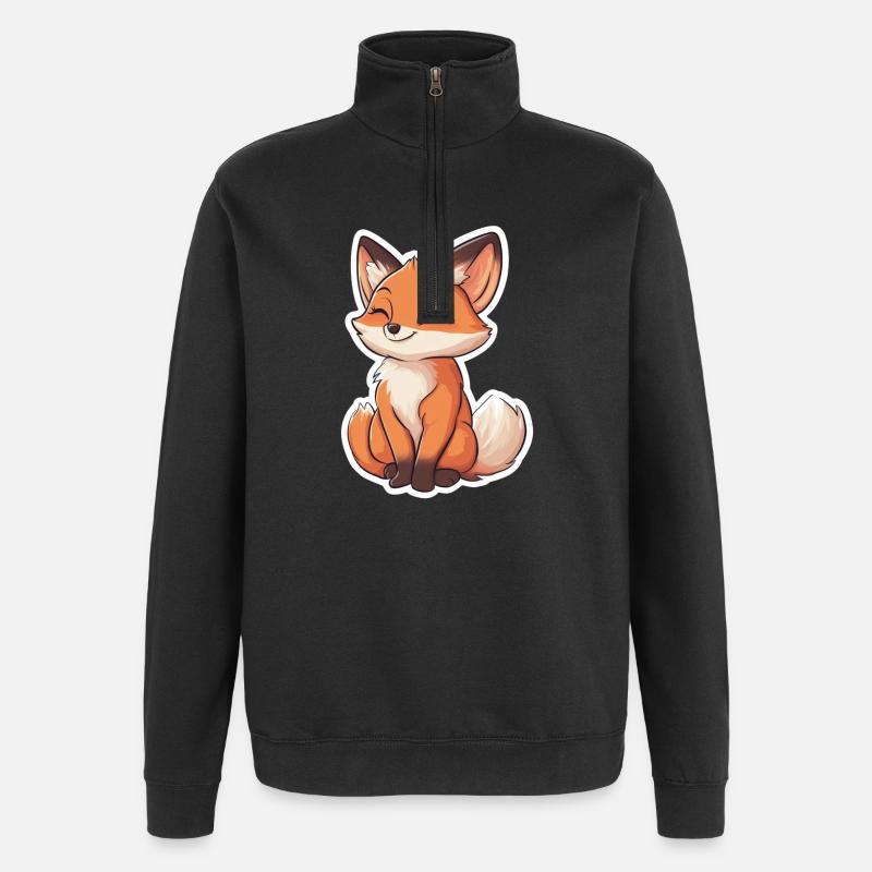 Fuchs - Quarter-Zip-Sweatshirt - Schwarz