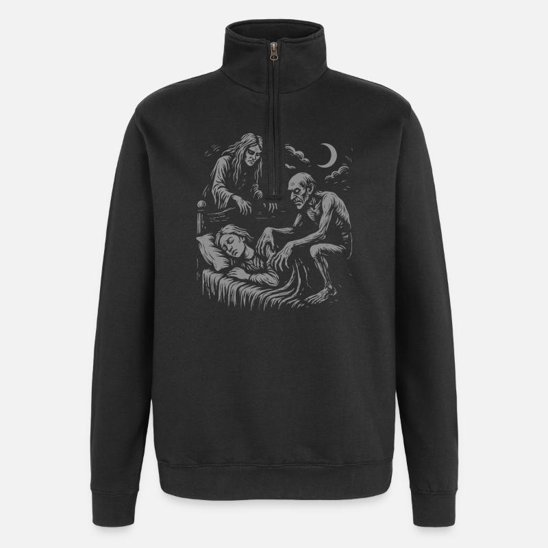 Mares and Stranglers - Ghostly nightmares - Quarter-Zip Sweatshirt - black