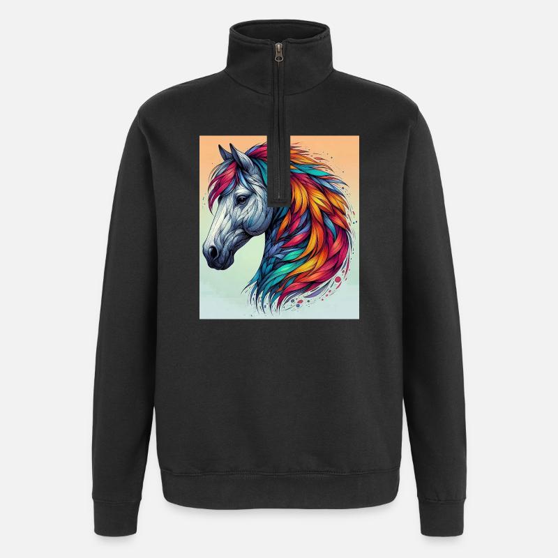 cheval - Sweat à zip 1/4 - noir