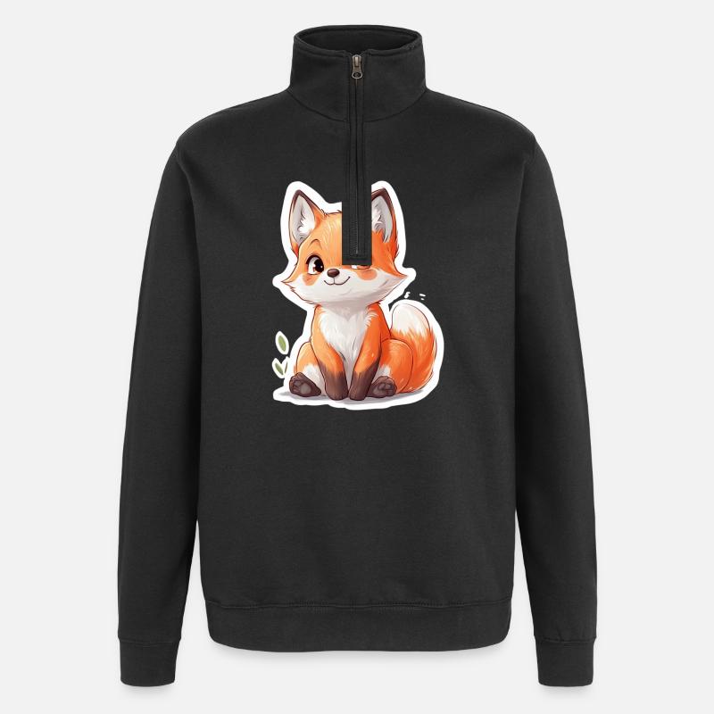 Fuchs - Quarter-Zip-Sweatshirt - Schwarz