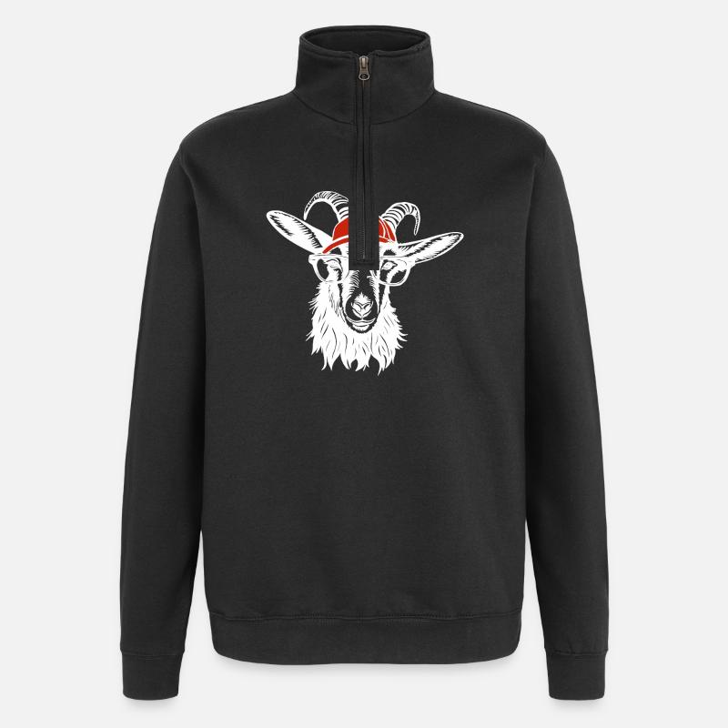 Billy bouc blanc - Sweat à zip 1/4 - noir