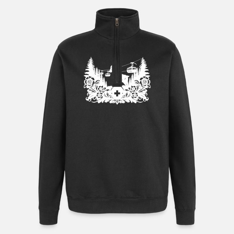 Steinbock_1_white_ - Sweat à zip 1/4 - noir