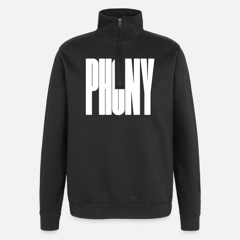 Bidy - Conception typographique audacieuse - Sweat à zip 1/4 - noir