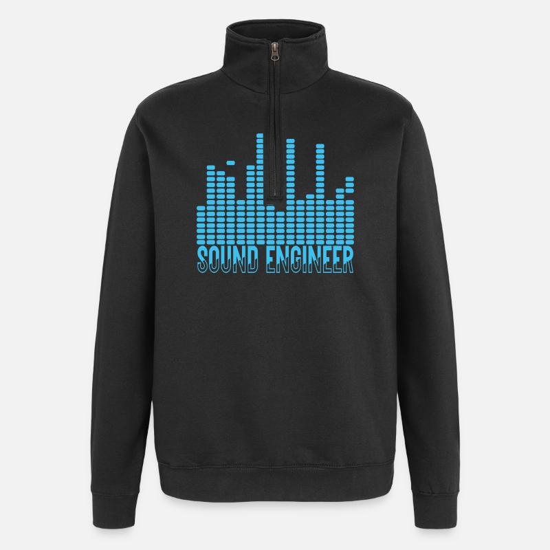 Conception d’ondes d’ingénieur du son - Sweat à zip 1/4 - noir