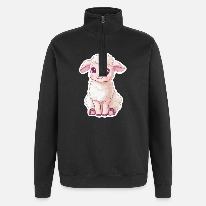 Schaf - Quarter-Zip-Sweatshirt - Schwarz