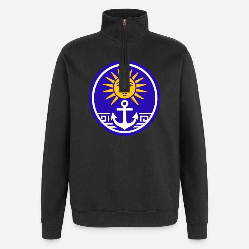 Greece Sun - Quarter-Zip Sweatshirt - black