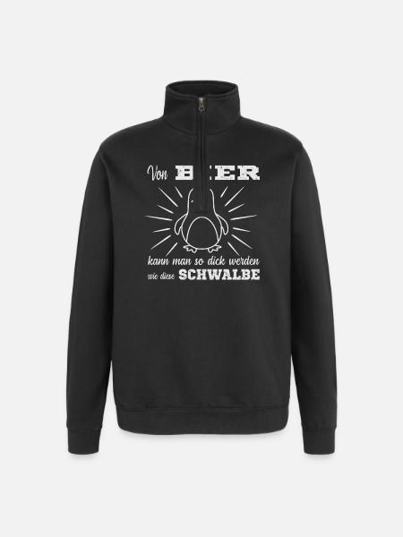 Bier Spruch - Quarter-Zip-Sweatshirt - Schwarz