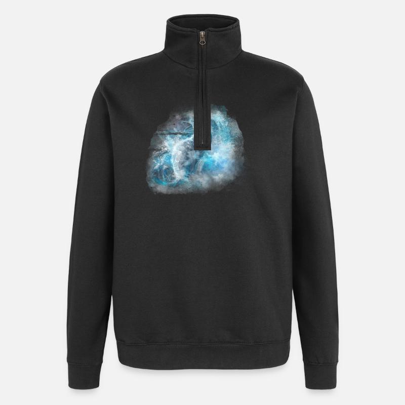 Der Eis Fuchs - Quarter-Zip Sweatshirt - black