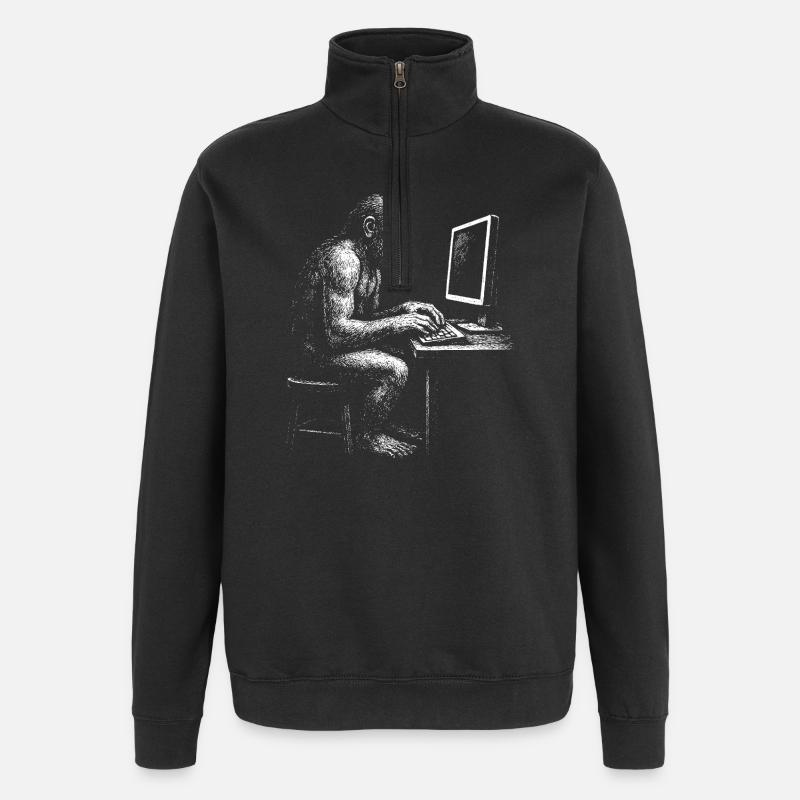 Codeur numérique Homo Erectus cadeau - Sweat à zip 1/4 - noir