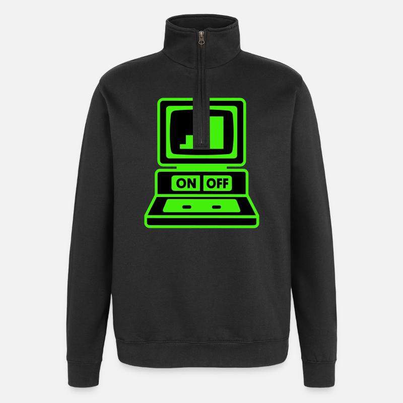 Computer Minimal Pop Art - Quarter-Zip Sweatshirt - black