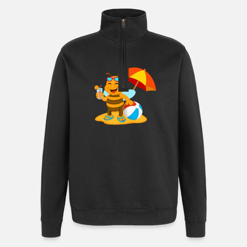 Beach Bee - Quarter-Zip Sweatshirt - black