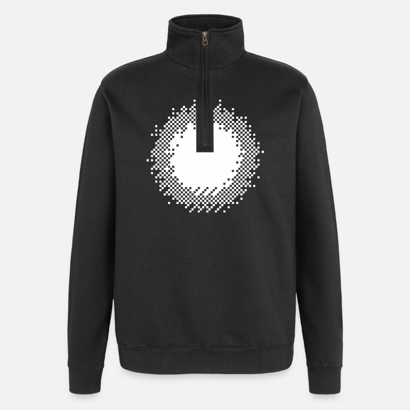 Abstract Geometric Spiral Pattern - Quarter-Zip Sweatshirt - black