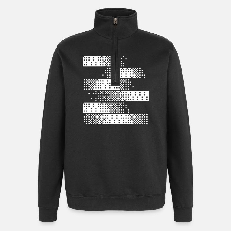Abstract Digital Pixel Pattern - Quarter-Zip Sweatshirt - black