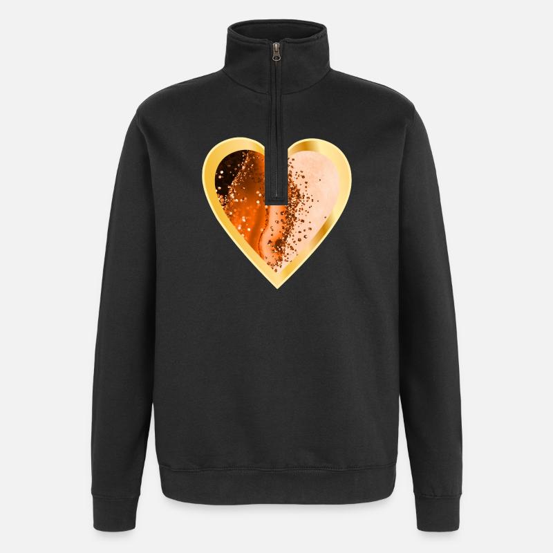 HERZ LIEBE ORANGE - Quarter-Zip-Sweatshirt - Schwarz