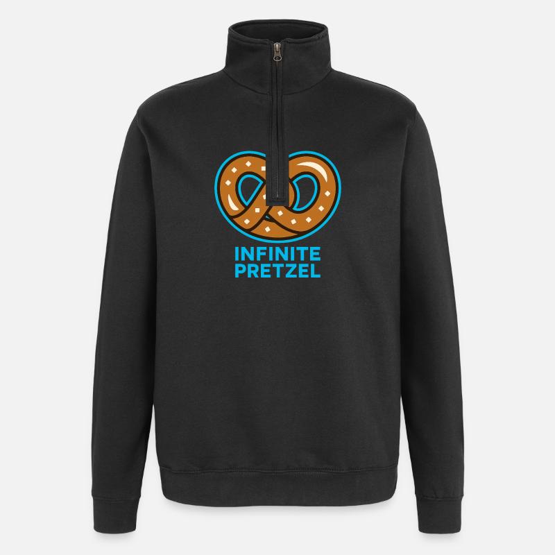 Bretzel infini - Sweat à zip 1/4 - noir