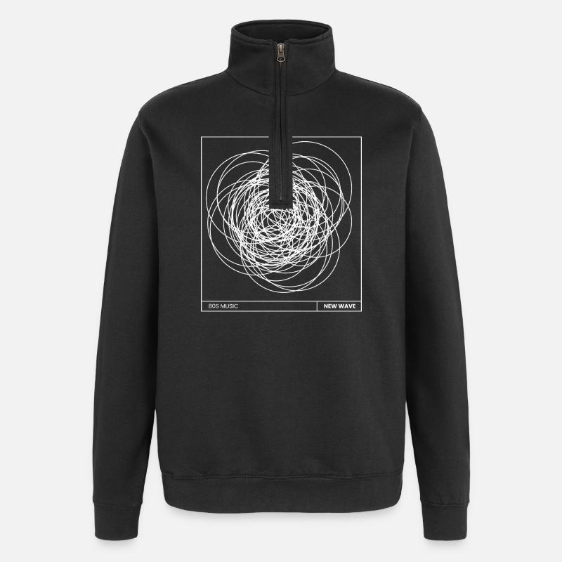 New Wave Poster Design - Quarter-Zip Sweatshirt - black