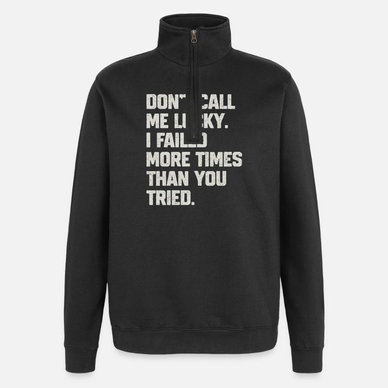 Citation Motivation Résistante - Sweat à zip 1/4 - noir