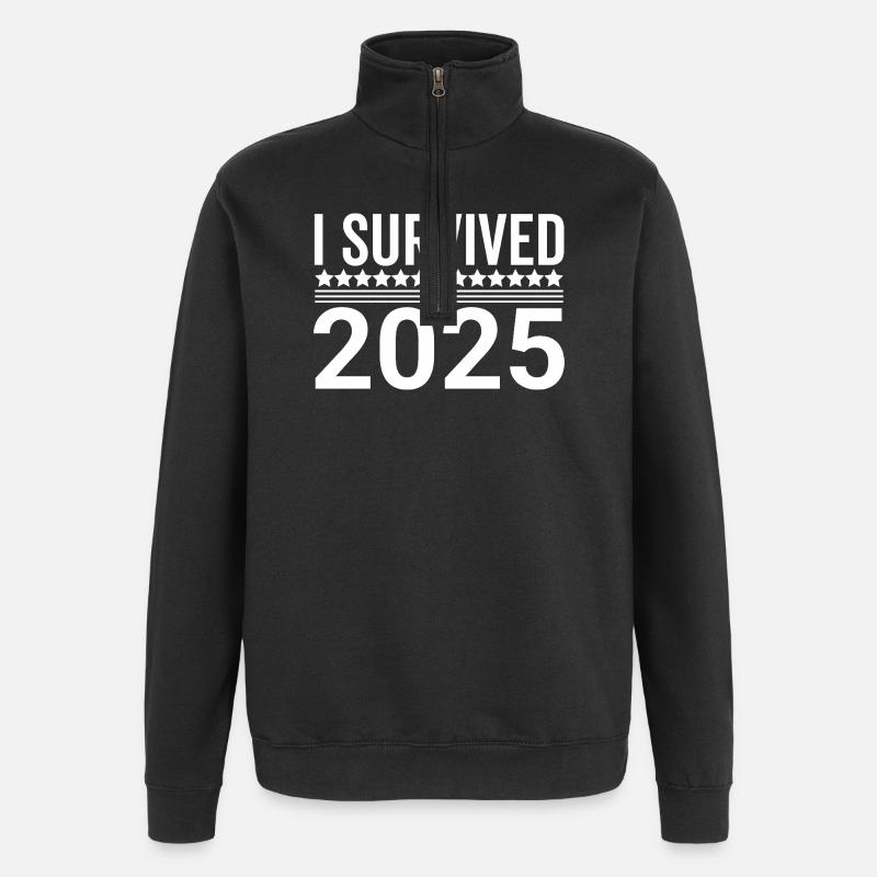 I Survived 2025 - Quarter-Zip Sweatshirt - black