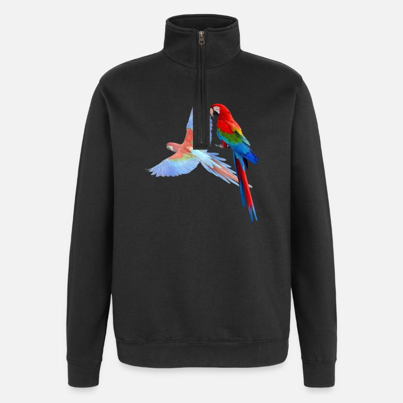Perroquet - Sweat à zip 1/4 - noir