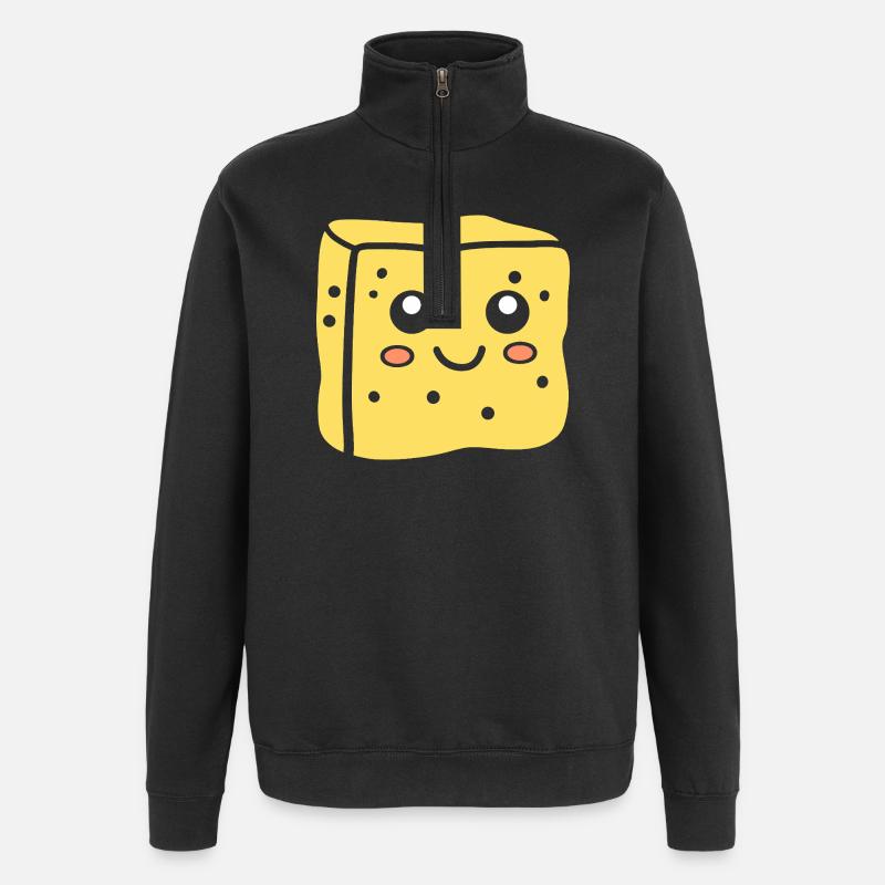 Spongeface Adorable Illustration éponge - Sweat à zip 1/4 - noir