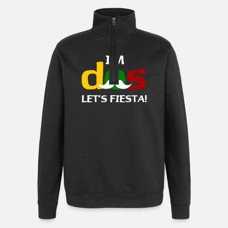 Je suis Dos Let’s Fiesta - Sweat à zip 1/4 - noir
