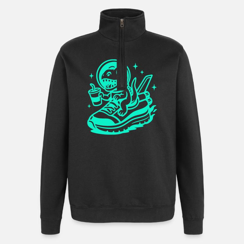 Space Fun Saurus Junior - Quarter-Zip Sweatshirt - black