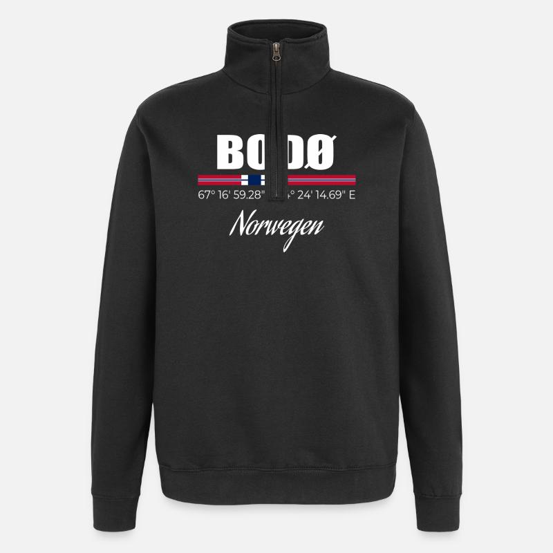 BODØ - Quarter-Zip-Sweatshirt - Schwarz