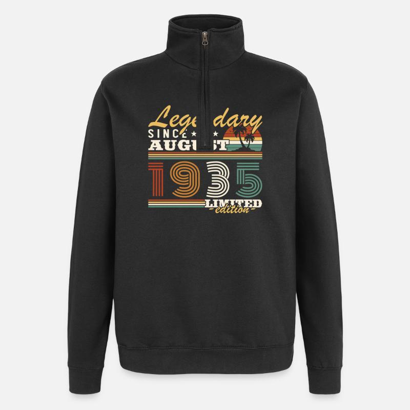 Août 1935 Cadeau d’anniversaire - Sweat à zip 1/4 - noir