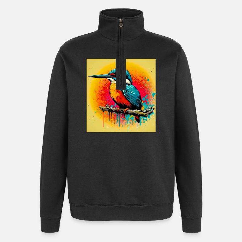 Eisvogel - Quarter-Zip-Sweatshirt - Schwarz