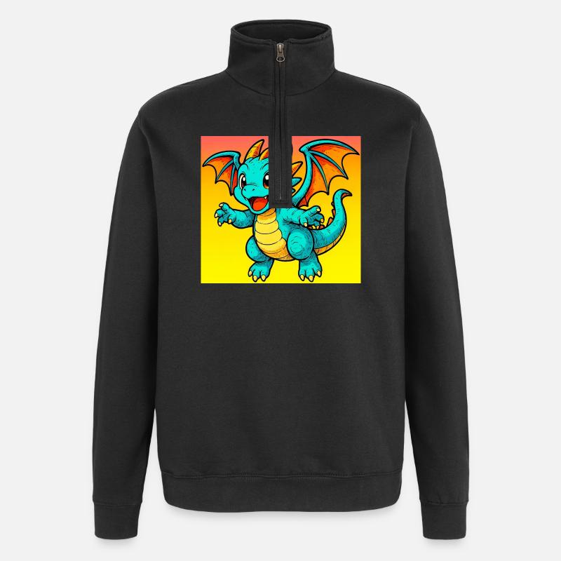 dragon - Sweat à zip 1/4 - noir