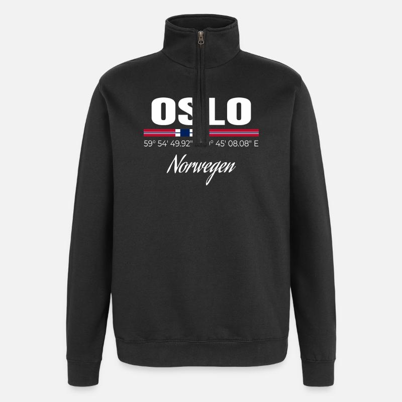 Oslo - Quarter-Zip-Sweatshirt - Schwarz