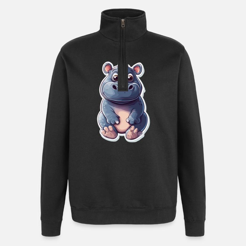 Hippopotame - Sweat à zip 1/4 - noir