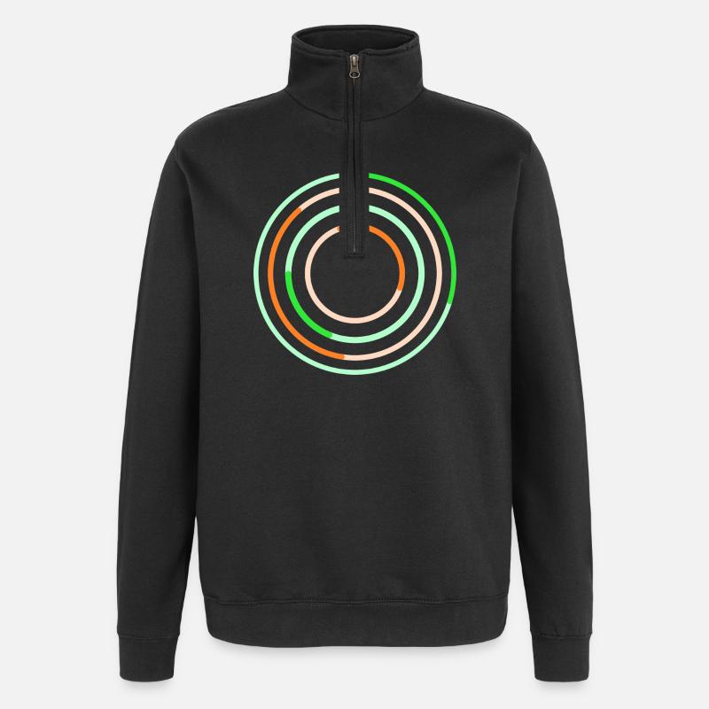 Conception abstraite de lignes circulaires - Sweat à zip 1/4 - noir