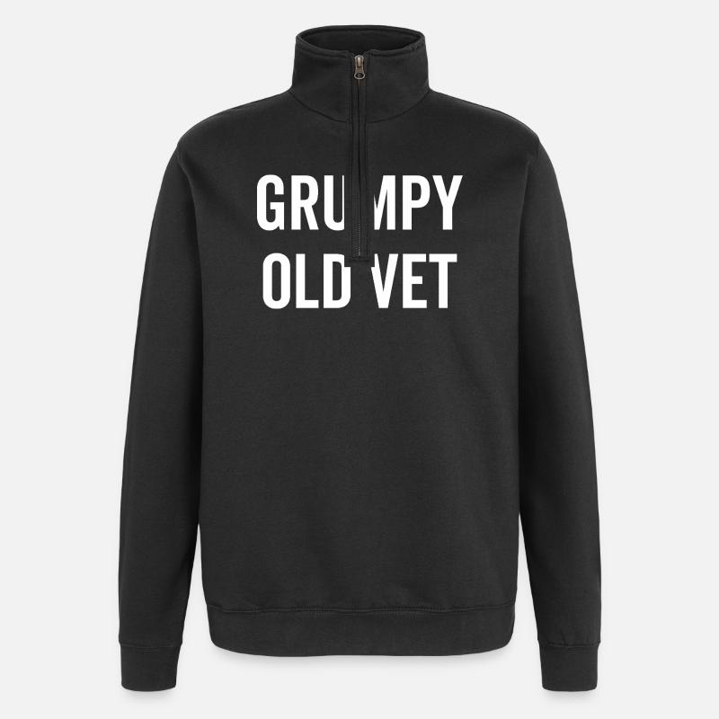 Grumpy Old Vet - Sweat à zip 1/4 - noir