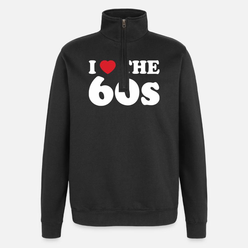 Love for the 60s - Quarter-Zip Sweatshirt - black