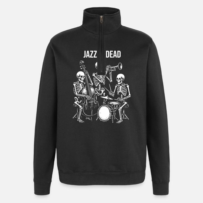 Conception du groupe squelette Dead Jazz - Sweat à zip 1/4 - noir