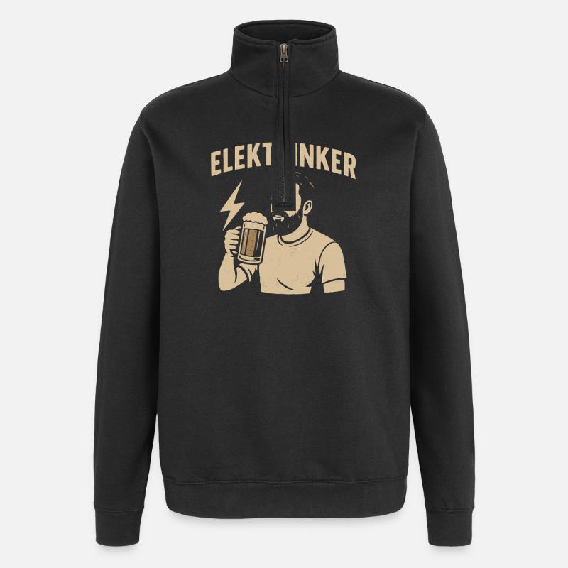 Elektrinker – Lustiger Spruch Geschenk Elektriker - Quarter-Zip-Sweatshirt - Schwarz