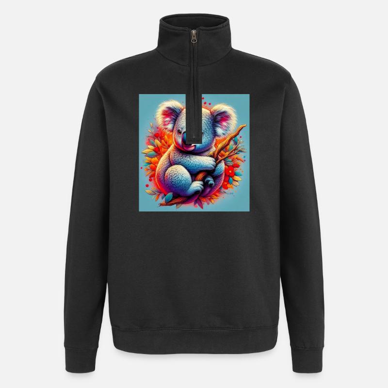 Koala - Quarter-Zip-Sweatshirt - Schwarz