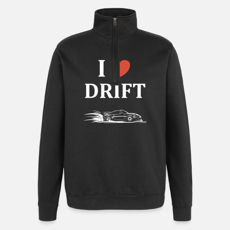 Spaß Drift Autorennen - Quarter-Zip-Sweatshirt - Schwarz