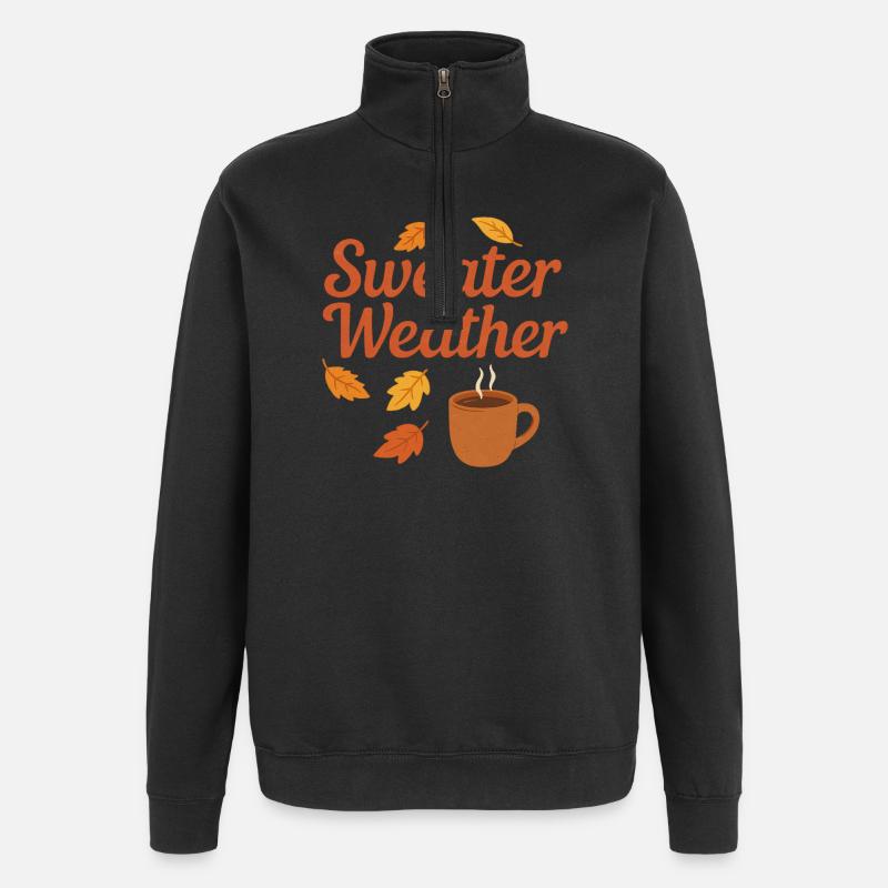 Météo du pull - Sweat à zip 1/4 - noir