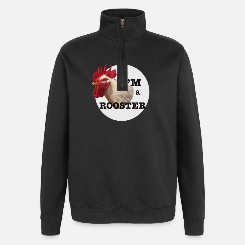 Bunter Hahn Lustiger Stil - Quarter-Zip-Sweatshirt - Schwarz