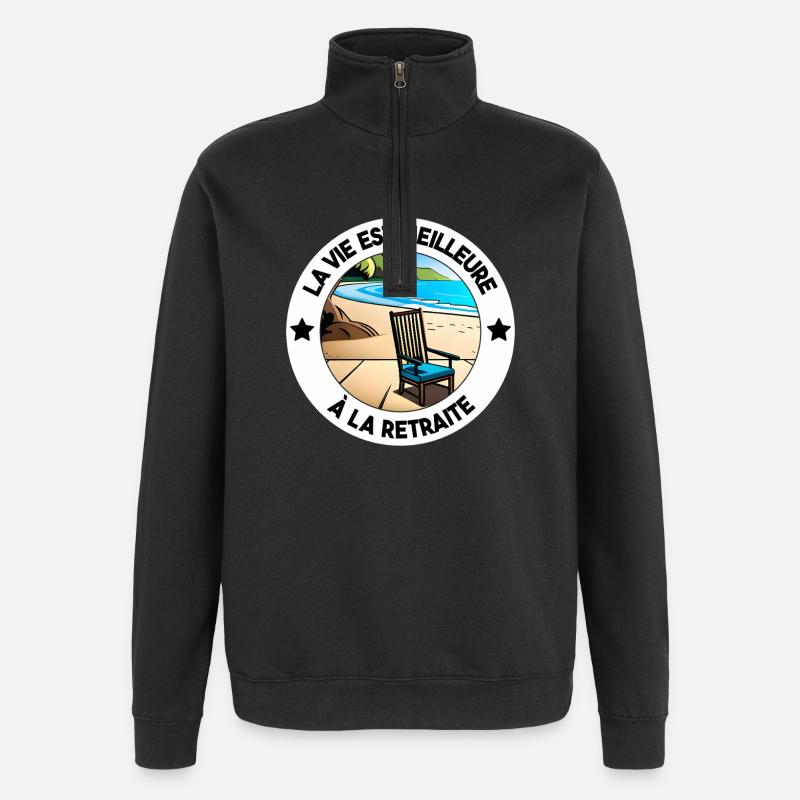 Cadeau Retraité Pot de Départ - Sweat à zip 1/4 - noir