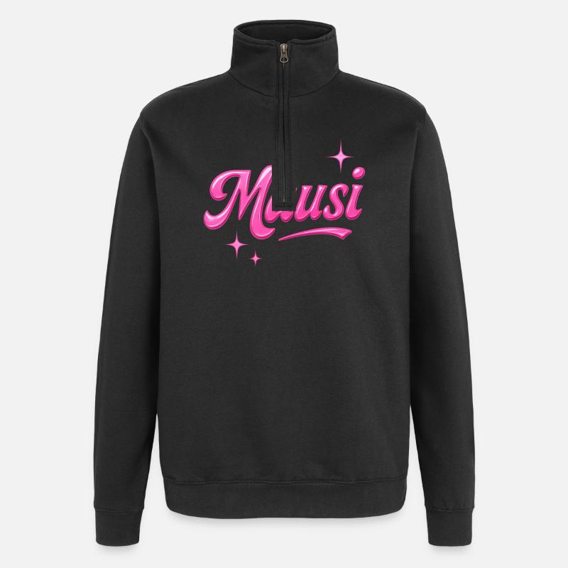 Mausi / Y2K Style - Sweat à zip 1/4 - noir