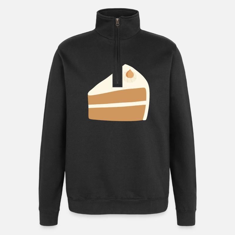 Nusskuchen-Scheiben-Design - Quarter-Zip-Sweatshirt - Schwarz