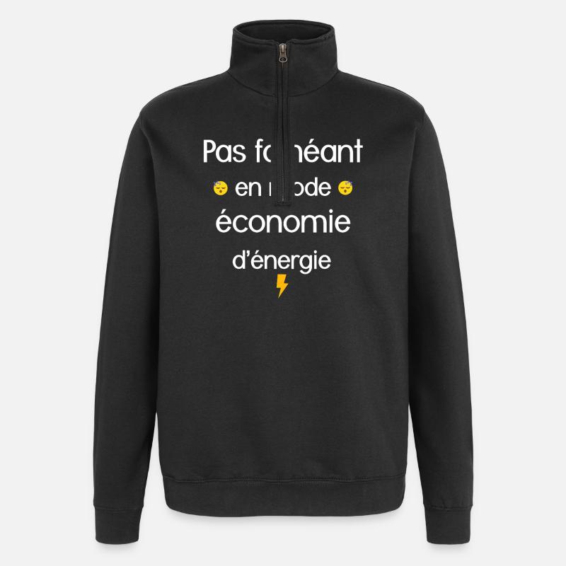 Energetischer und optimistischer Slogan - Quarter-Zip-Sweatshirt - Schwarz